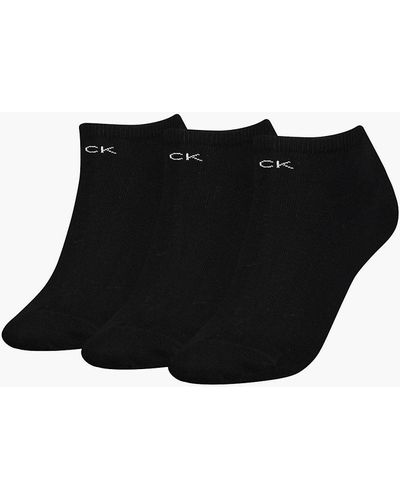 Calvin Klein 3 Pack Ankle Socks - Black