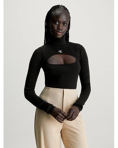 Calvin Klein Jersey de cuello vuelto 2 en 1 - Negro