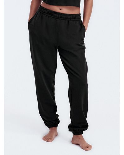 Calvin Klein Pantalon de jogging en tissu éponge avec cordon de serrage - Noir