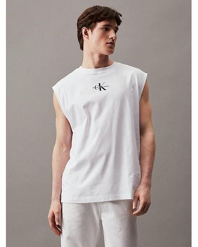 Calvin Klein Monogramm-Tanktop - Weiß