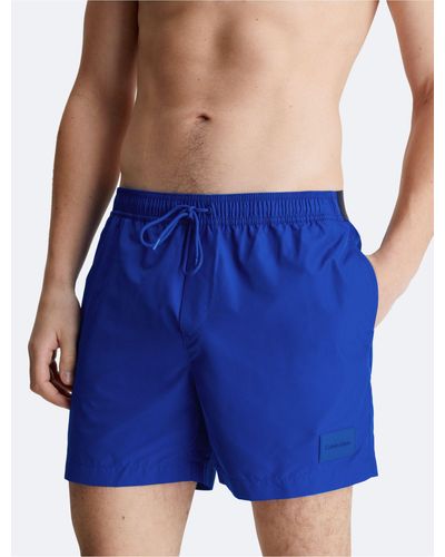 Calvin Klein Medium Drawstring Swim Shorts - Blue