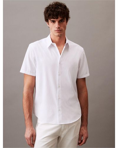 Calvin Klein Seersucker Classic Button-down Shirt - White