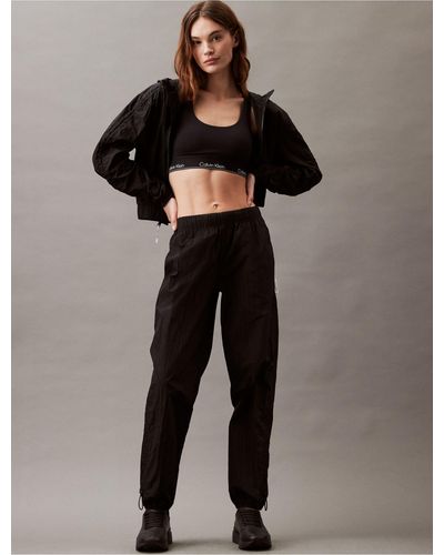 Calvin Klein Ck Sport Future Icon Crinkle Nylon Woven Pants - Black