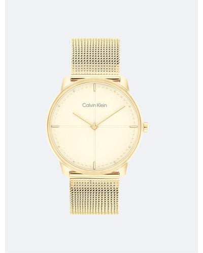Calvin Klein Minimal Mesh Bracelet Watch - Metallic