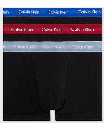 Calvin Klein 3er Pack Boxershorts Trunks Baumwolle mit Stretch - Schwarz