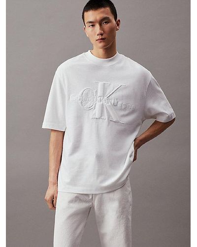 Calvin Klein Camiseta oversized con monograma - Blanco