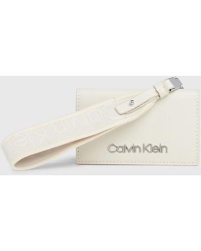 Calvin Klein Rfid Wristlet Zip Around Wallet - Natural