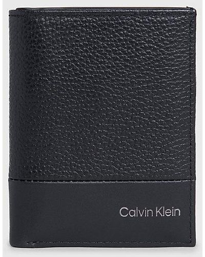 Calvin Klein Dunne Leren Rfid-portemonnee - Zwart