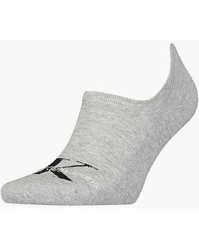 Calvin Klein Calcetines invisibles con logo - Gris