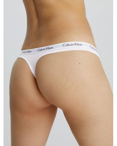Calvin Klein 3 Pack Thongs - Carousel - - Multi - Women - M - Blanc