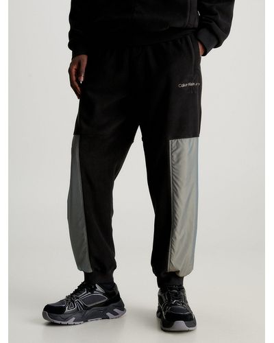 Calvin Klein Pantalon de jogging relaxed en polaire - Noir