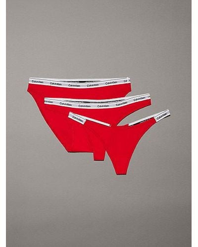 Calvin Klein 3-pack Strings En Bikinislips - Grijs