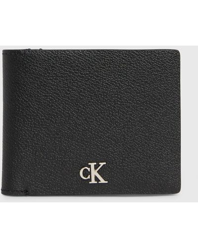 Calvin Klein Portefeuille 2 volets en cuir anti-RFID - Noir