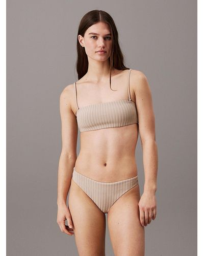 Calvin Klein Bandeau Bikini Top - Archive Rib - Natural