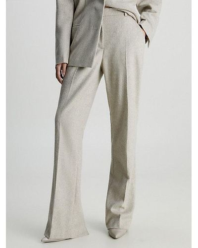 Calvin Klein Pantalones slim de franela de lana - Gris