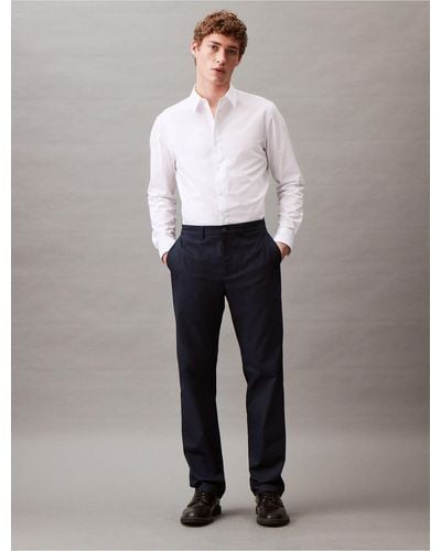 Calvin Klein Cotton Stretch Classic Fit Pants - Gray