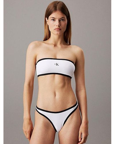Calvin Klein Bandeau Bikini-Top - CK Monogram - Natur