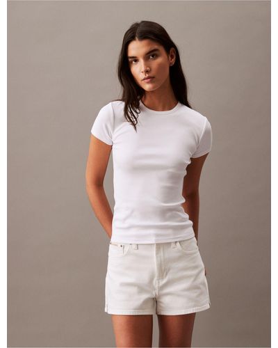 Calvin Klein Cotton Contour Rib T-shirt - White