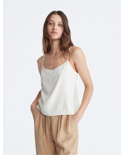 Calvin Klein Soft Twill Woven Camisole - White