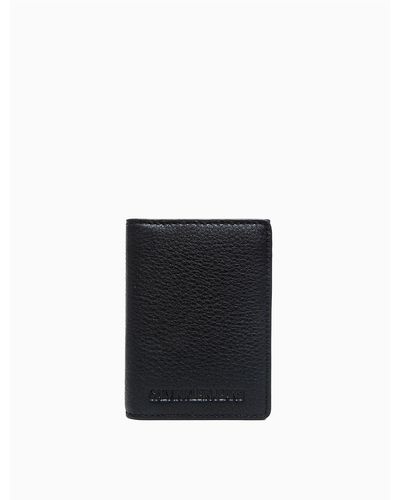 Calvin Klein Logo Flap Card Case - Black