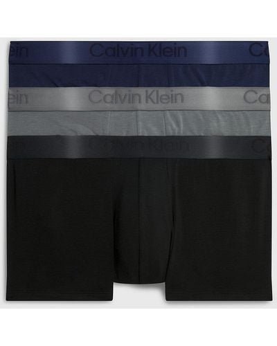 Calvin Klein Lot de 3 boxers taille basse - CK Black - Bleu