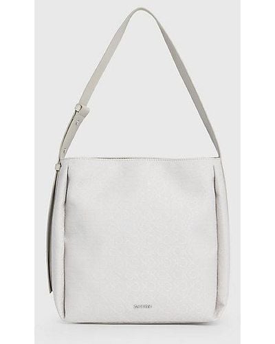 Calvin Klein Bucket Bag Van Jacquard Met Logo - Wit