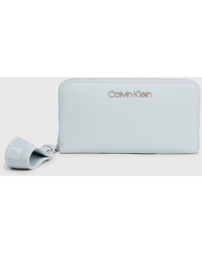 Calvin Klein Rfid Wristlet Zip Around Wallet - White