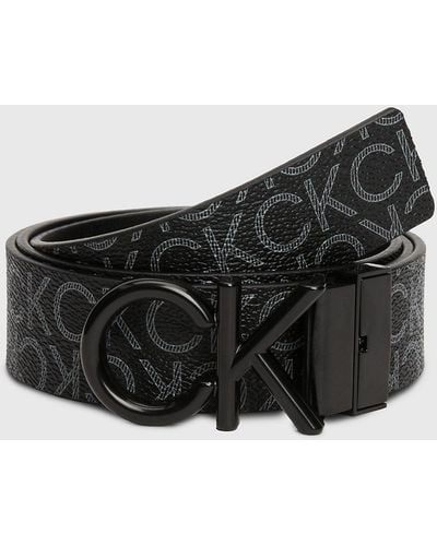 Calvin Klein Recycled Reversible Logo Belt - - Black - Men - 110 cm - Noir
