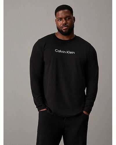 Calvin Klein Langarmshirt in großen Größen - Schwarz