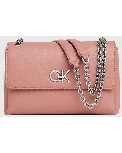 Calvin Klein Bolso de hombro convertible con logo - Rosa