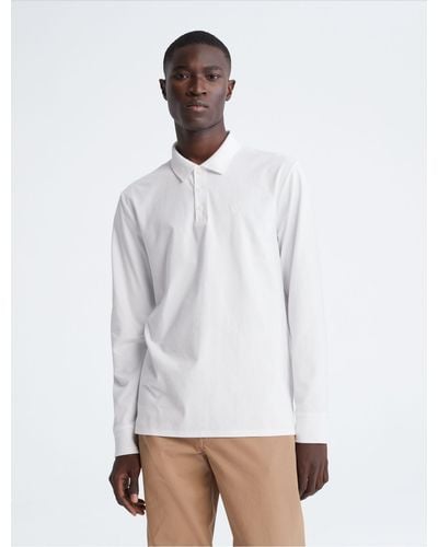 Calvin Klein Smooth Cotton Solid Polo Shirt - White