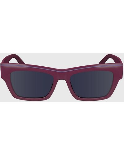 Calvin Klein Modified Rectangle Sunglasses Ckj24602s - Purple