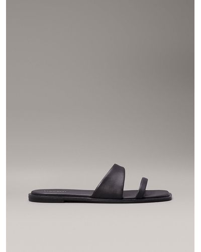 Calvin Klein Leather Sandals - Grey