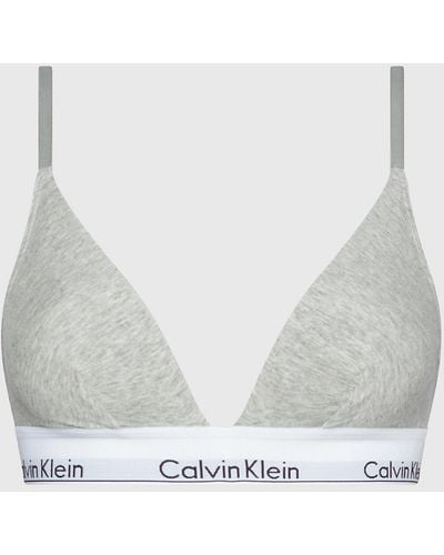 Calvin Klein Heather Grey Cotton morne Triangle non doublé - Gris