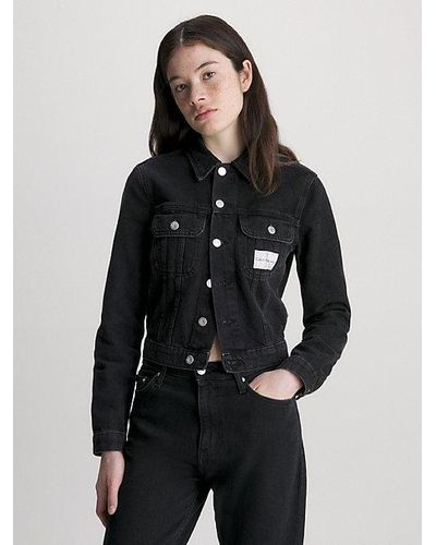 Calvin Klein Cropped Spijkerjas - Zwart