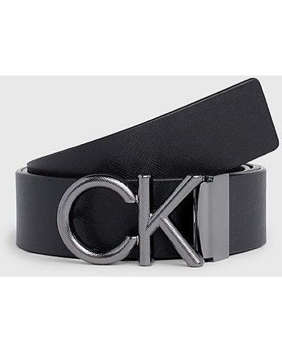 Calvin Klein Cinturón de piel con logo - Azul