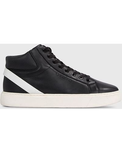 Calvin Klein Leather High-top Trainers - Black