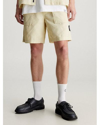 Calvin Klein Shorts de lino y algodón - Neutro