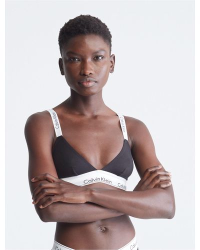 Calvin Klein Modern Cotton Crossback Unlined Bralette - Brown