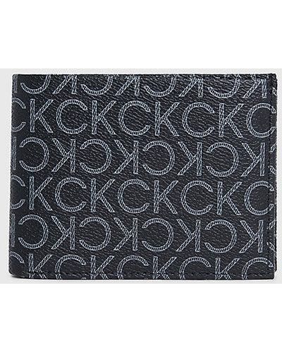 Calvin Klein Cartera con compartimento para billetes y monedero RFID con logo - Gris