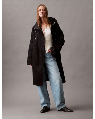 Calvin Klein Cotton Sateen Anorak Jacket - Gray