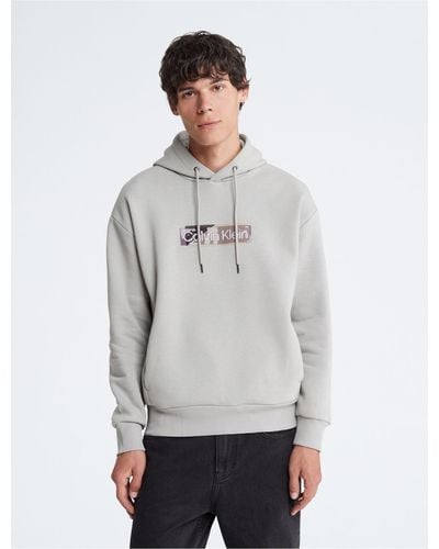 Calvin Klein Layered Gel Logo Hoodie - White