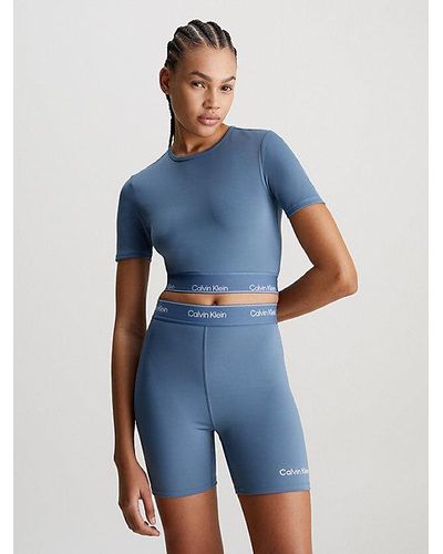 Calvin Klein Cropped Sport T-shirt - Blauw