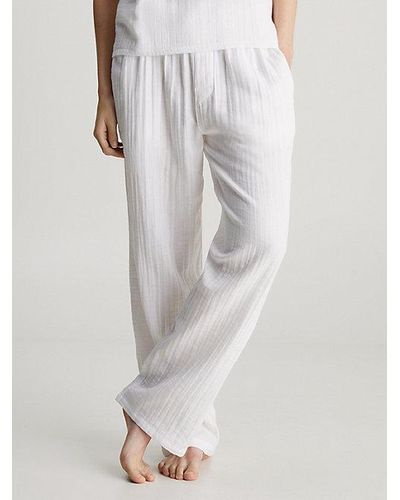 Calvin Klein Pyjamabroek - Pure Textured - Wit
