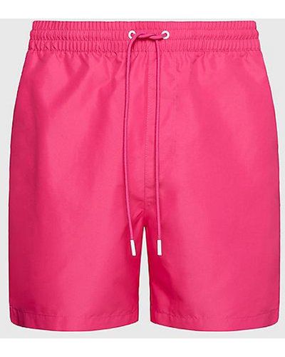 Calvin Klein Medium Badeshorts mit Tunnelzug - Logo Tape - Pink