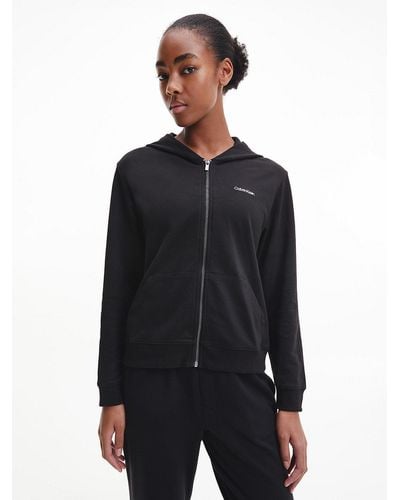 Calvin Klein Lounge Zip Up Hoodie - Modern Cotton - - Black - Women - XS - Noir