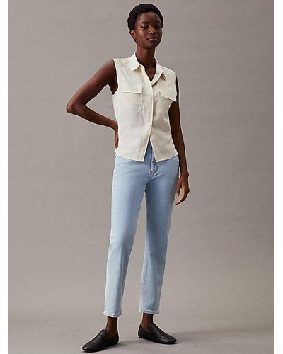 Calvin Klein Mid Rise Slim Jeans - Blauw
