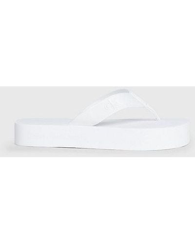 Calvin Klein Plateau-Flip-Flops - Weiß