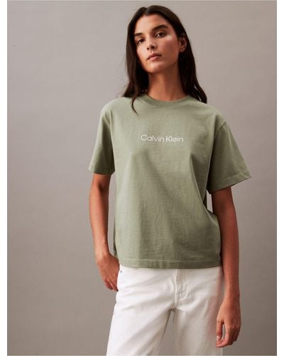 Calvin Klein Relaxed Fit Standard Logo Crewneck T-shirt - Green