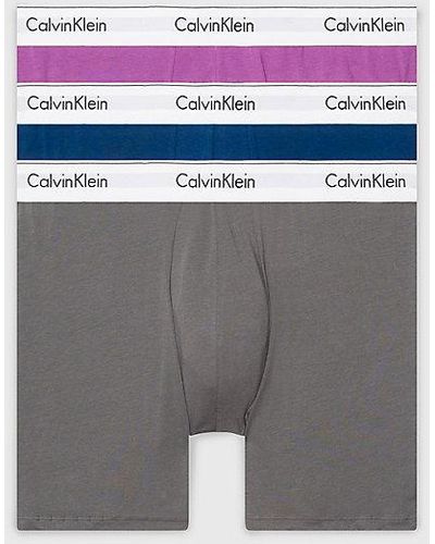 Calvin Klein 3-pack Boxers Lang - Modern Cotton - Grijs